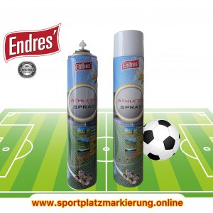 Endres beste Sportplatzmarkierung (günstig, da eigene Herstellung) weiß Art-Nr. 75071 "Athleticspray"( Aktion: Dose ab 4,90 Euro ). ORIGINAL über 17 Jahren bewährt. Reichweite ca. 195m/Dose= nur ca. 3,5 Dosen/Platz.